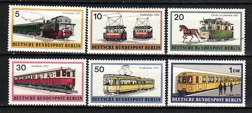   9N305 10 MNH 1971 Full Various Trains Electric and Subway Set  