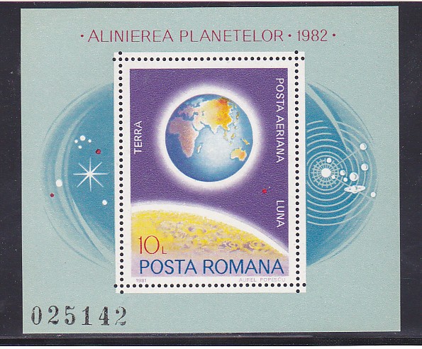 Romania C239 MNH 1981 Space view of Earth Souvenir Sht  